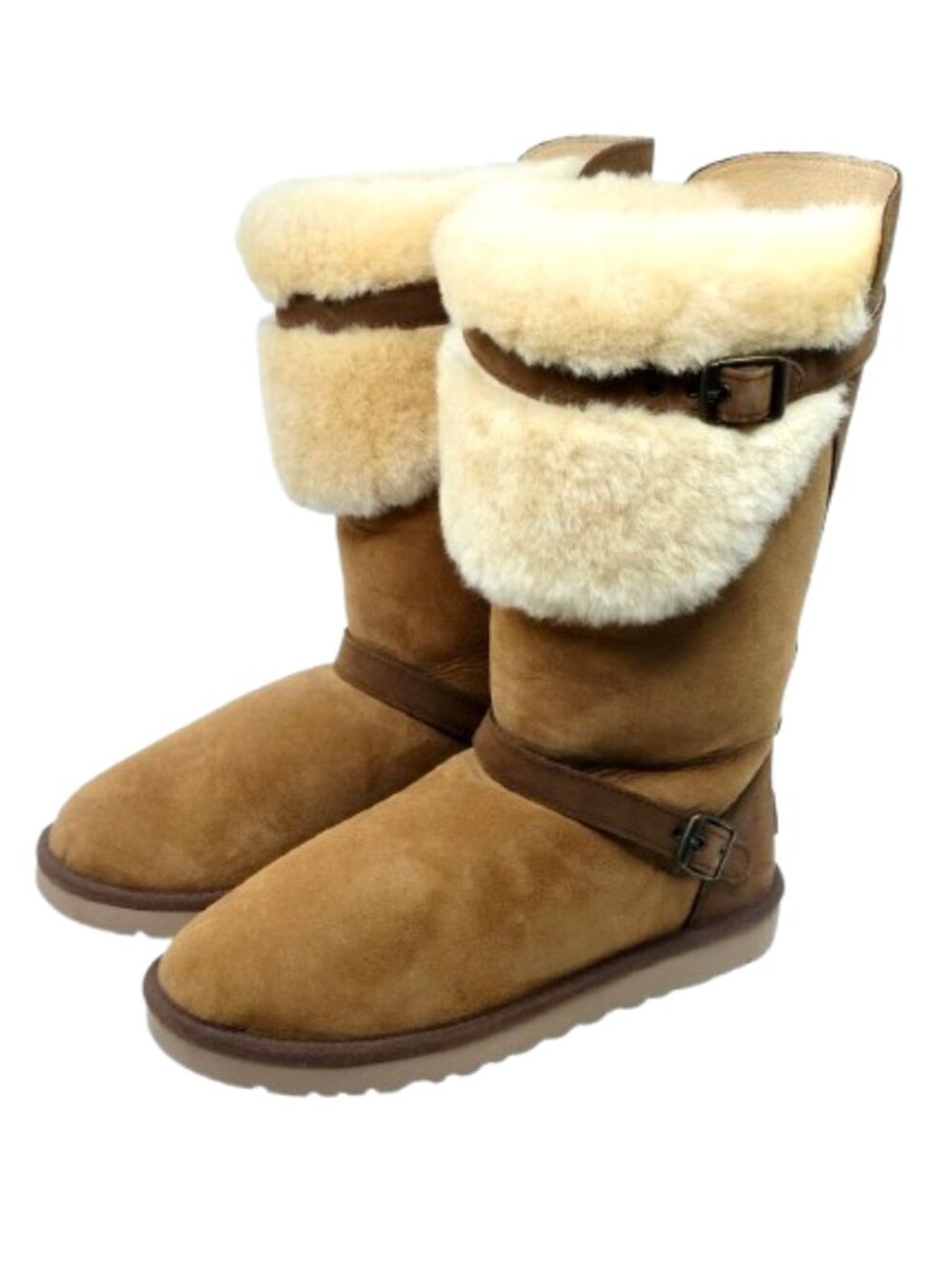 UGG~Ciero~TALL CONVERTIBLE BOOTS SUEDE & SHEARLING in Chestnut Sz 8 NEW